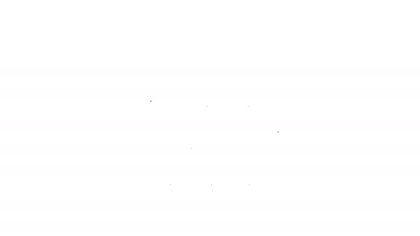 黑线农舍图标孤立在白色背景。4K视频运动图形动画 — 图库视频影像