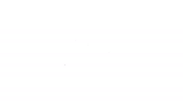 Línea negra Icono de pan aislado sobre fondo blanco. Animación gráfica de vídeo 4K — Vídeo de stock