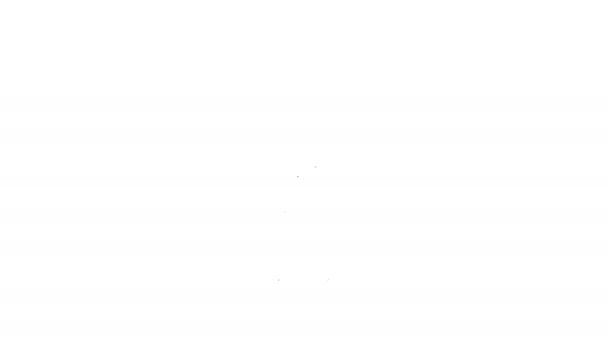 Gunting buatan tangan Gardening garis hitam untuk ikon pemangkasan diisolasi pada latar belakang putih. Gunting pemangkas dengan gagang kayu. Animasi grafis gerak Video 4K — Stok Video