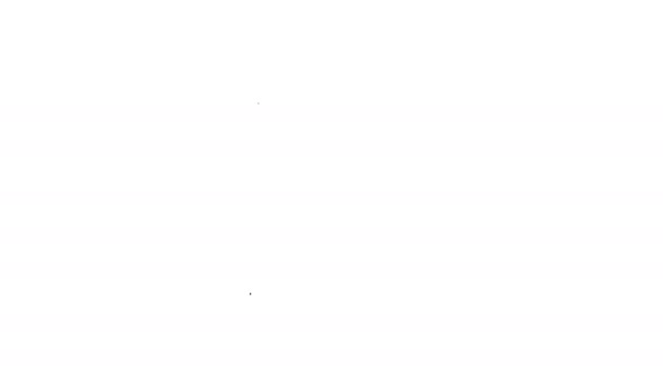 Чорна лінія Повна мішка ізольована на білому тлі. 4K Відео рух графічна анімація — стокове відео