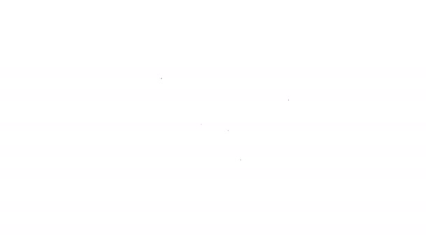 Zwarte lijn Kruiwagen pictogram geïsoleerd op witte achtergrond. Gereedschapsapparatuur. Landbouw kar wiel boerderij. 4K Video motion grafische animatie — Stockvideo