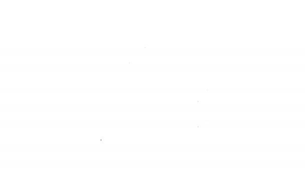 Línea negra Icono de saco completo y caja de madera aislada sobre fondo blanco. Animación gráfica de vídeo 4K — Vídeos de Stock