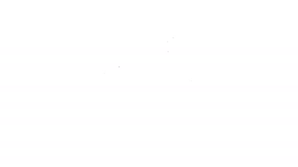 Zwarte lijn Kan container voor melk pictogram geïsoleerd op witte achtergrond. 4K Video motion grafische animatie — Stockvideo