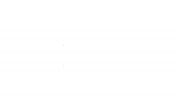 Zwarte lijn Houten doos pictogram geïsoleerd op witte achtergrond. Kruideniersmand, bergkist. Lege houten container voor groenten, producten. 4K Video motion grafische animatie — Stockvideo