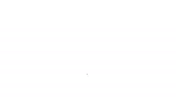 Černá čára Umístění farma ikona izolované na bílém pozadí. Grafická animace pohybu videa 4K — Stock video