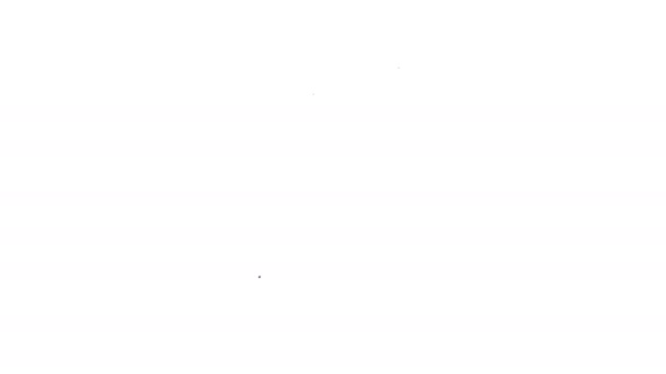 黑线马蹄图标孤立在白色背景。4K视频运动图形动画 — 图库视频影像