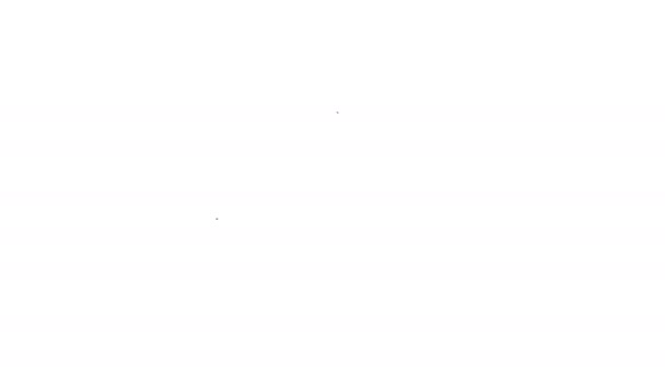 Línea negra Icono de huevo de pollo aislado sobre fondo blanco. Animación gráfica de vídeo 4K — Vídeo de stock