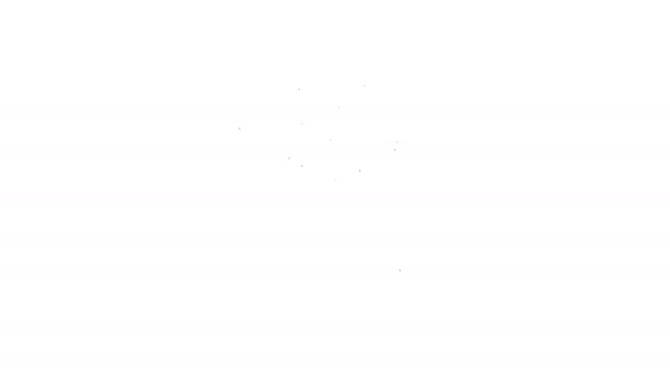 Svart linje Bale of hö ikon isolerad på vit bakgrund. 4K Video motion grafisk animation — Stockvideo
