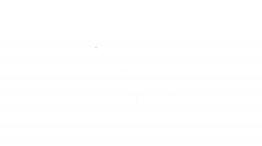 Siyah çizgi alarm zili simgesi beyaz arkaplanda izole edildi. Alarm sembolü, servis zili, el zili işareti, uyarı sembolü. 4K Video hareketli grafik canlandırması