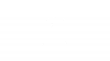 Siyah çizgi hareket algılayıcı simgesi beyaz arkaplanda izole edildi. 4K Video hareketli grafik canlandırması