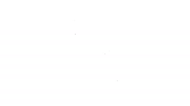 Línea negra Documento e icono de bloqueo aislados sobre fondo blanco. Formato de archivo y candado. Seguridad, seguridad, concepto de protección. Animación gráfica de vídeo 4K — Vídeos de Stock
