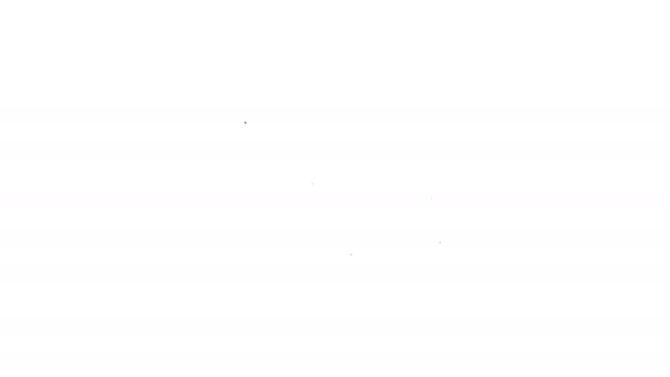 Ligne noire Sonnerie d'alarme icône cloche isolée sur fond blanc. Symbole d'alarme, cloche de service, panneau de cloche, symbole de notification. Animation graphique de mouvement vidéo 4K — Video