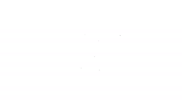 Zwarte lijn Laptop en slot pictogram geïsoleerd op witte achtergrond. Computer en hangslot. Beveiliging, veiligheid, beschermingsconcept. Veilig netwerk. 4K Video motion grafische animatie — Stockvideo