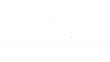 Siyah çizgi sauna ve spa prosedürleri simgesi beyaz arka planda izole edildi. Rahatlama vücut bakımı ve terapi, aromaterapi ve sağlık. 4K Video hareketli grafik canlandırması