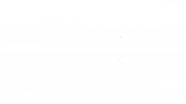 Beyaz arka planda siyah çizgi küvet ikonu izole edildi. 4K Video hareketli grafik canlandırması