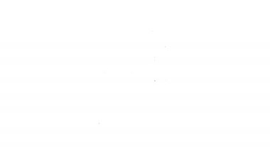 Yüz maskesi simgesi siyah çizgi beyaz arka planda izole edildi. Kozmetoloji, ilaç ve sağlık hizmetleri. 4K Video hareketli grafik canlandırması