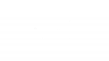 Beyaz zemin üzerinde yağ simgesi olan siyah çizgi masaj masası. 4K Video hareketli grafik canlandırması