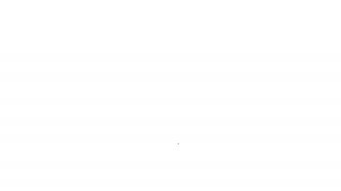 Siyah çizgi mantar ikonu beyaz arkaplanda izole edildi. 4K Video hareketli grafik canlandırması