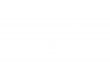 Siyah çizgi Dumbbell simgesi beyaz arkaplanda izole edildi. Kas kaldırma ikonu, fitness halteri, spor aletleri, egzersiz yaban domuzu. 4K Video hareketli grafik canlandırması