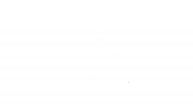 Siyah çizgi Yığın sıcak taşlar simgesi beyaz arkaplanda izole edildi. Spa salonu aksesuarı. 4K Video hareketli grafik canlandırması