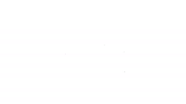 Línea negra Icono de latas de vacío aisladas sobre fondo blanco. Frascos de masaje para la cara y el cuerpo. Vasos anticelulíticos médicos. Animación gráfica de vídeo 4K — Vídeos de Stock