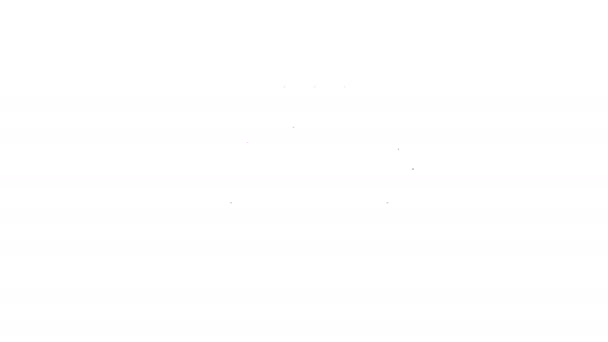 Linea nera Icona terapia agopuntura isolata su sfondo bianco. Medicina cinese. Trattamenti olistici di gestione del dolore. Animazione grafica 4K Video motion — Video Stock