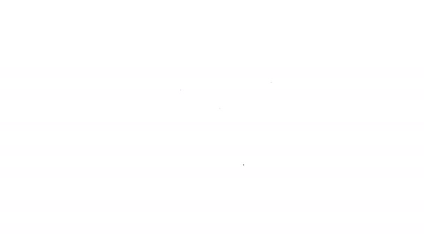 Ligne noire Thérapie d'acupuncture sur l'icône de la main isolée sur fond blanc. Médecine chinoise. Traitement holistique de la douleur. Animation graphique de mouvement vidéo 4K — Video