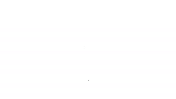 Ligne noire Croix icône médicale de l'hôpital isolé sur fond blanc. Premiers secours. Symbole de diagnostic. Signe de médecine et pharmacie. Animation graphique de mouvement vidéo 4K — Video