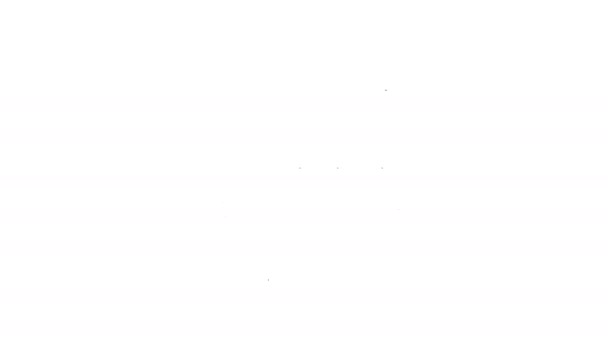 Línea negra Sauna cubo y cucharón icono aislado sobre fondo blanco. Animación gráfica de vídeo 4K — Vídeos de Stock