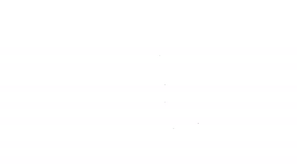 Zwarte lijn Aroma kaars pictogram geïsoleerd op witte achtergrond. 4K Video motion grafische animatie — Stockvideo