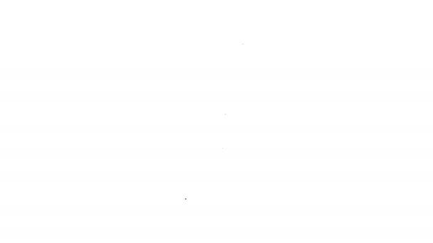 Черная линия коллагеновая сыворотка и икона витамина изолированы на белом фоне. Процедура по уходу за кожей лица косметическая. Видеографическая анимация 4K — стоковое видео