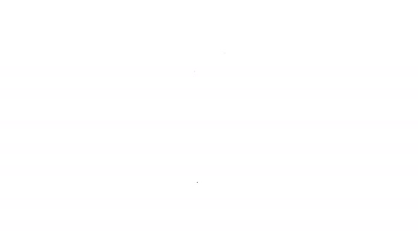 Fekete vonal sárgarépa ikon elszigetelt fehér alapon. 4K Videó mozgás grafikus animáció — Stock videók