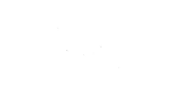 Fekete vonal Szolgált uborka egy lemez ikon elszigetelt fehér háttér. Tengerészeti kaja. 4K Videó mozgás grafikus animáció — Stock videók