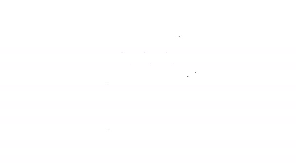 Ligne noire Icône de poisson en conserve isolé sur fond blanc. Animation graphique de mouvement vidéo 4K — Video