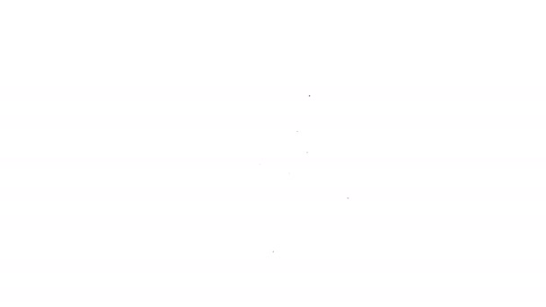 Černá čára polévka s ikonou chobotnice izolované na bílém pozadí. Grafická animace pohybu videa 4K — Stock video
