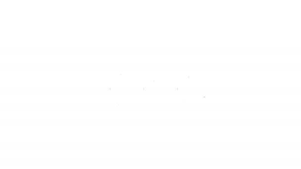 Zwarte lijn Sushi op snijplank pictogram geïsoleerd op witte achtergrond. Aziatische sushi op houten plank. 4K Video motion grafische animatie — Stockvideo