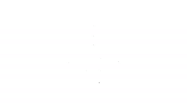 Черная линия Фиш стейк значок изолирован на белом фоне. Видеографическая анимация 4K — стоковое видео