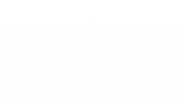 Svart linje Takoyaki på en pinne ikon isolerad på vit bakgrund. Japansk gatumat. 4K Video motion grafisk animation — Stockvideo