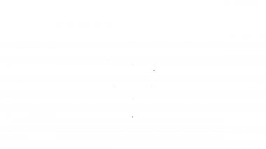 Beyaz arka planda izole edilmiş bir plaka simgesinde siyah çizgi havyarı. 4K Video hareketli grafik canlandırması