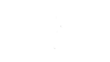 Siyah çizgi Ahtapot beyaz arka planda izole edilmiş bir plaka simgesi üzerinde. 4K Video hareketli grafik canlandırması