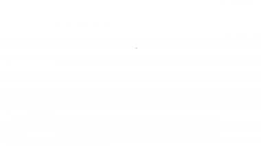 Tıbbi inceleme için siyah çizgi termometresi beyaz arka planda izole edilmiş. 4K Video hareketli grafik canlandırması