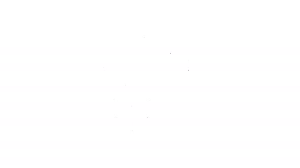 Linha preta Peixe com ícone de caviar isolado sobre fundo branco. Animação gráfica em movimento de vídeo 4K — Vídeo de Stock