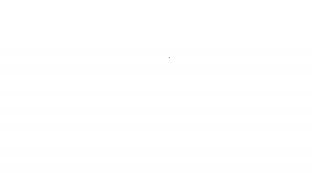 Schwarze Linie Stingray Symbol isoliert auf weißem Hintergrund. 4K Video Motion Grafik Animation — Stockvideo