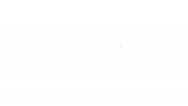 Czarna ikona meduzy wyizolowana na białym tle. 4K Animacja graficzna ruchu wideo — Wideo stockowe