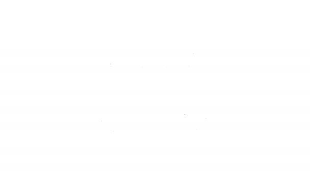 Icona Granchio linea nera isolata su sfondo bianco. Animazione grafica 4K Video motion — Video Stock