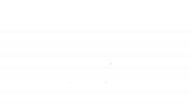 Akciğer simgesindeki siyah çizgi virüs hücreleri beyaz arkaplanda izole edilmiş. Enfeksiyon kapmış ciğerler. Coronavirus, COVID-19. 2019-NCoV. 4K Video hareketli grafik canlandırması