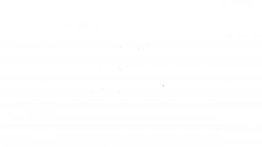 Beyaz zemin üzerinde virüs ikonu olan siyah çizgi Dünya küresi. Corona virüsü 2019-nCoV. Bakteri ve mikroplar, hücre kanseri, mikrop, mantar. 4K Video hareketli grafik canlandırması