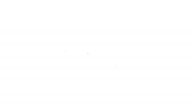 Siyah çizgi tıbbi koruyucu maske ikonu beyaz arka planda izole edildi. 4K Video hareketli grafik canlandırması