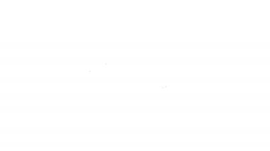 Siyah çizgi tıbbi koruyucu maske ikonu beyaz arka planda izole edildi. 4K Video hareketli grafik canlandırması