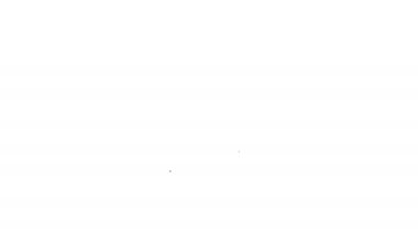 Siyah çizgi Hayat Sigortası beyaz arka planda izole edilmiş bir kalkan ikonu. Güvenlik, güvenlik, koruma, konsept koruma. 4K Video hareketli grafik canlandırması